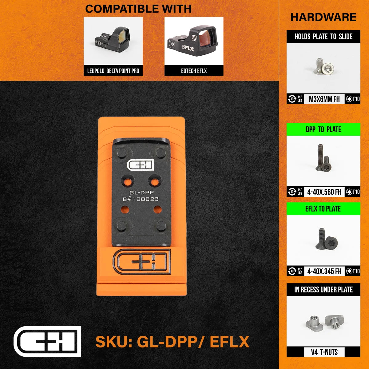 CHP Adapter: Glock MOS to Leupold DPP/Eotech EFLX